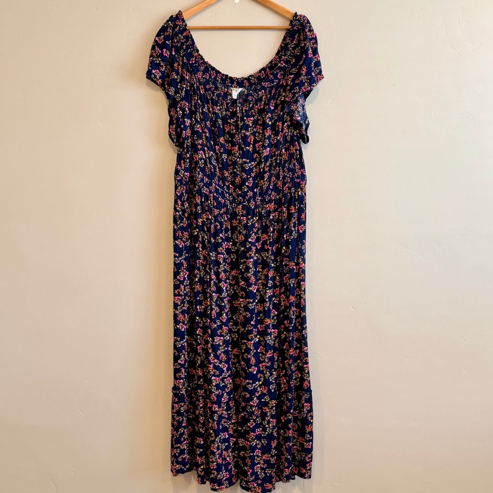 Terra & Sky Floral Print Maxi Dress - Navy and Pink - Picture 4 of 8